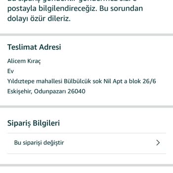 Amazon'dan Aldığım Ürünü Güneşli Garaj Göndermiyor