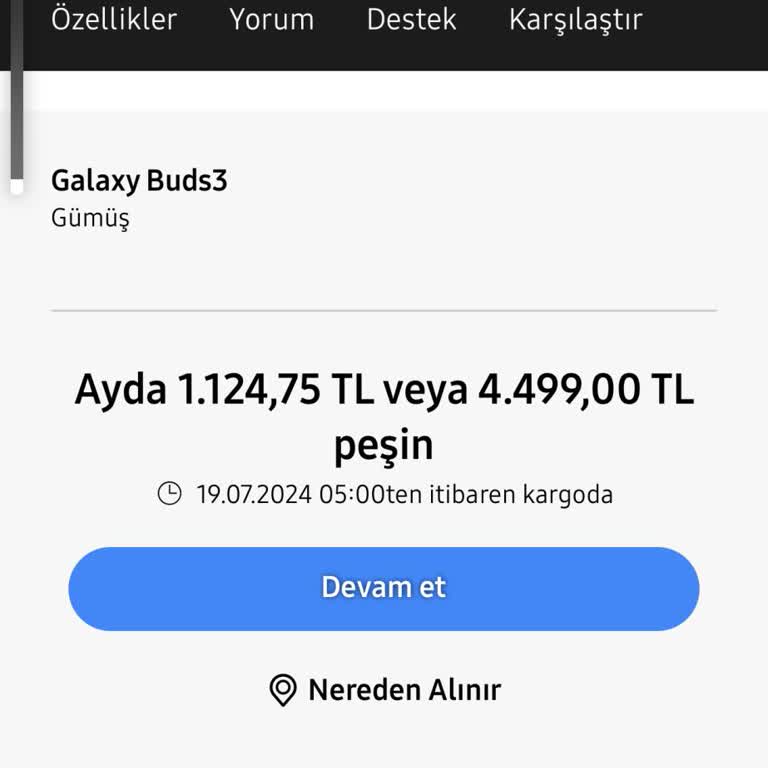 Samsung Shop Ürünü Yollamıyor