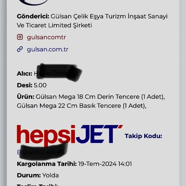 hepsiJET Hepsine Teslim Edilmeyen Kargo