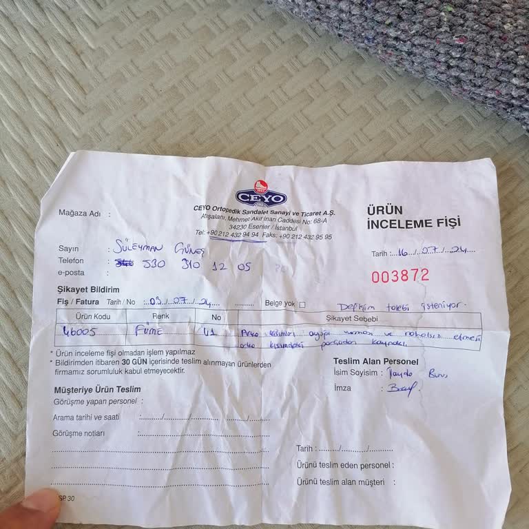 Ceyo Değişim Talebi İçin