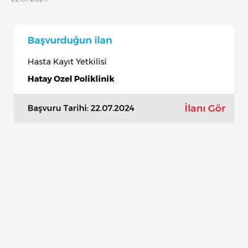 İşin Olsun Hasta Kayıt Görevlisi