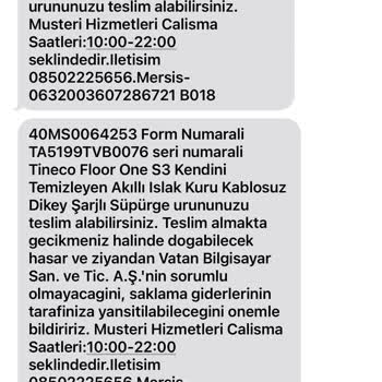 Vatan Bilgisayar'dan Alınan Tineco Islak Kuru Süpürge Onarımı