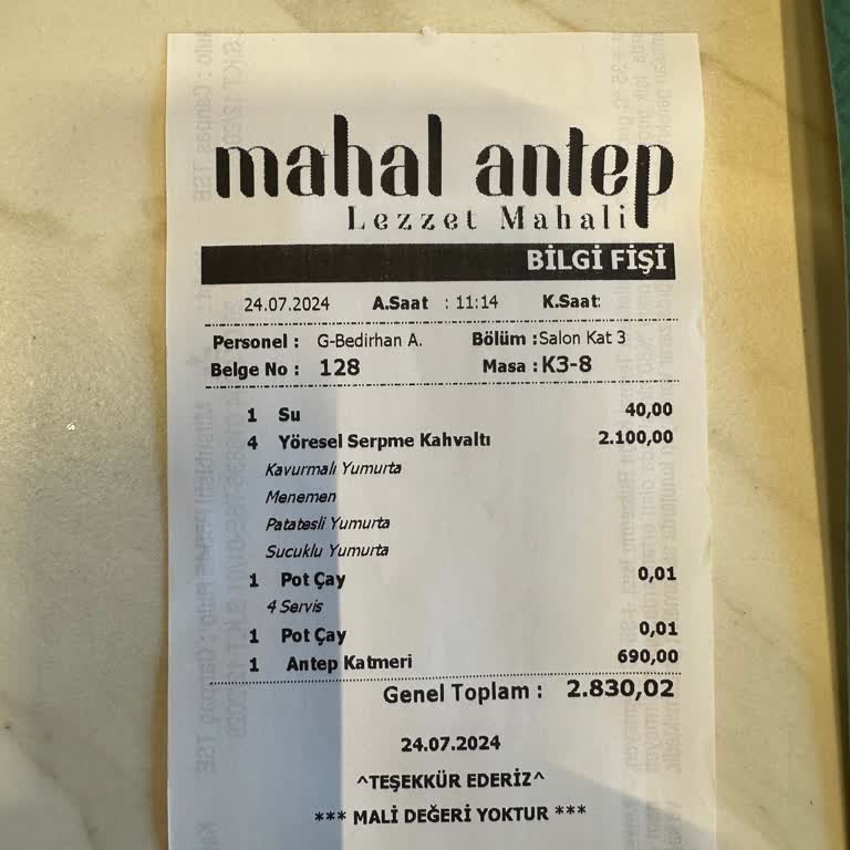 Mahal Restaurant Mahal Antep Şikayet