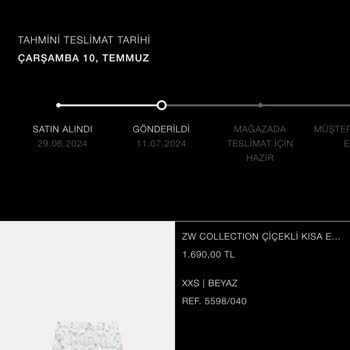 Zara Online Alışverişim Hala Gelmedi