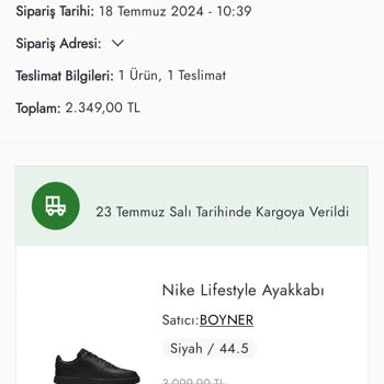 Boyner Siparişim Teslim Edilemiyor