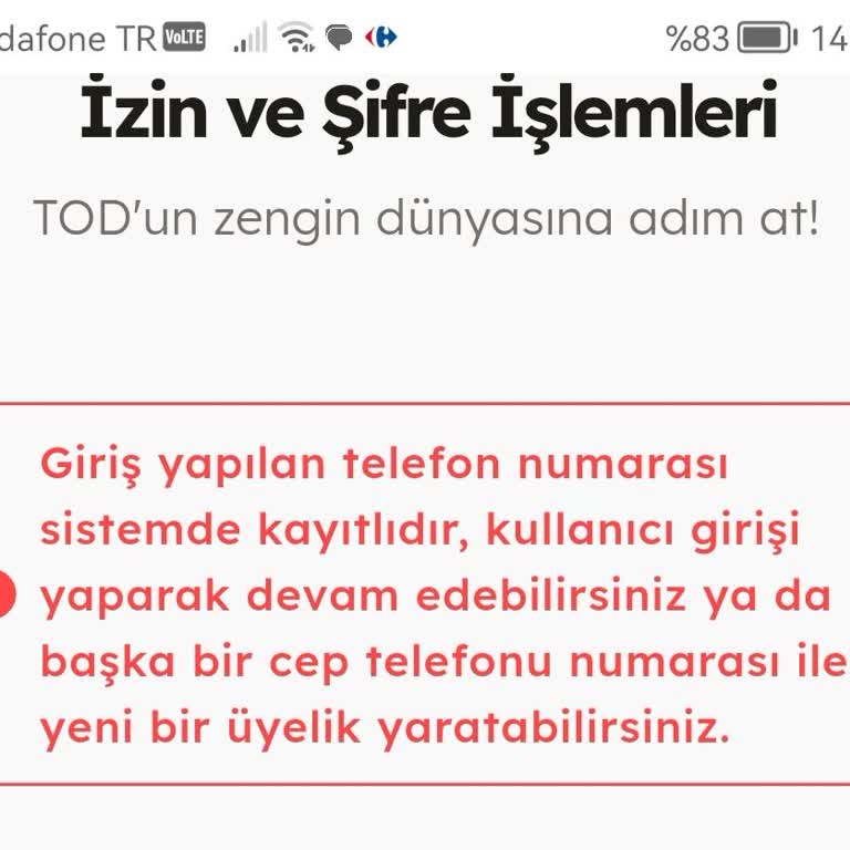 Tod TV Üye Olamıyorum Çözebilecek Kimse Var Mı?