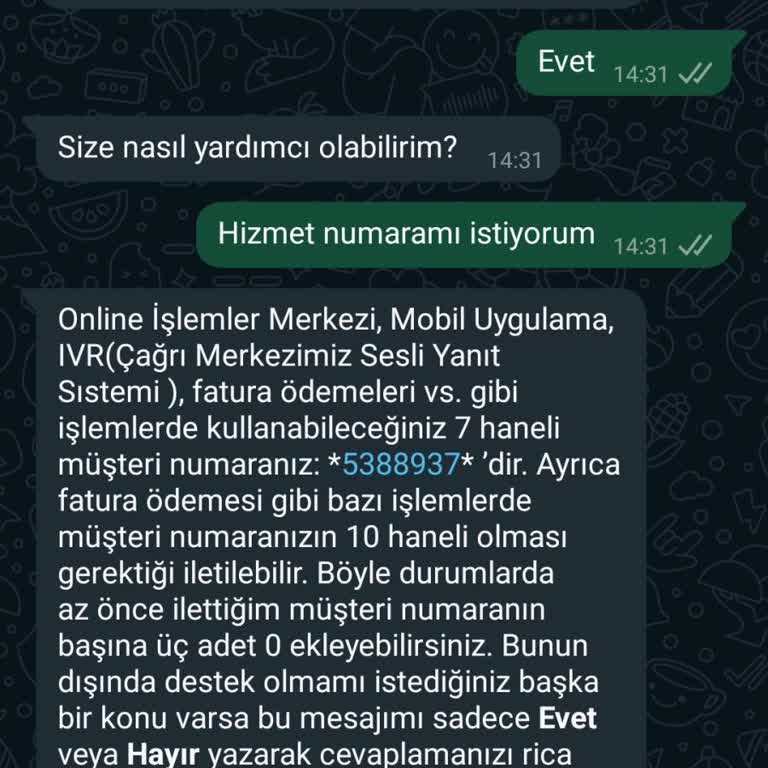 Millenicom Hizmet Numaramı Vermiyor.