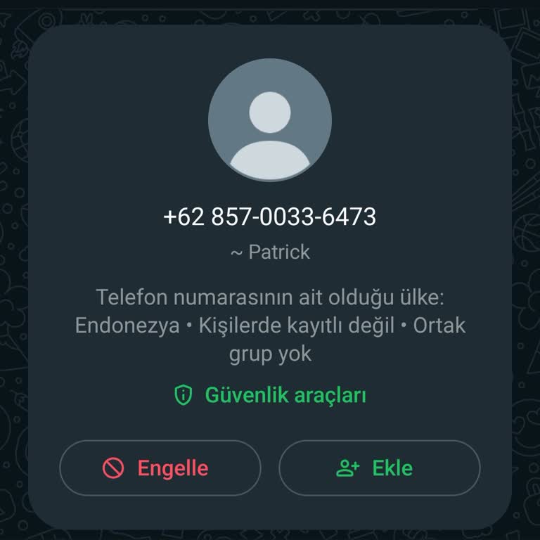 WhatsApp J** Finansalla İlgili Yabancı No'dan Mesaj Geldi Şikayetçiyim