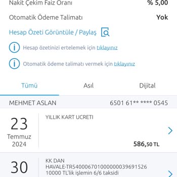 Yapı Kredi Bankası Kullanılmayan Karta Yıl Dolmadan Kart Ücreti Alması