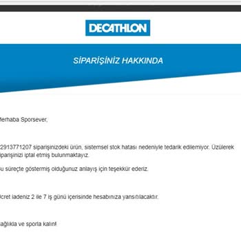 Decathlon'un Stok Kaynaklı Sipariş İptali