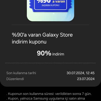 Samsung Telefon Galaxy Store İndirim Kuponlarının Kullanılamaması