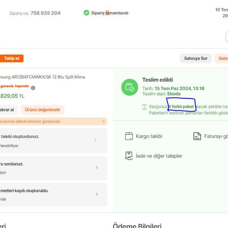hepsiJET Hepsiburada Ve Hepsijet XL Klima İç ÜNİTE'sini Bulamıyor.!