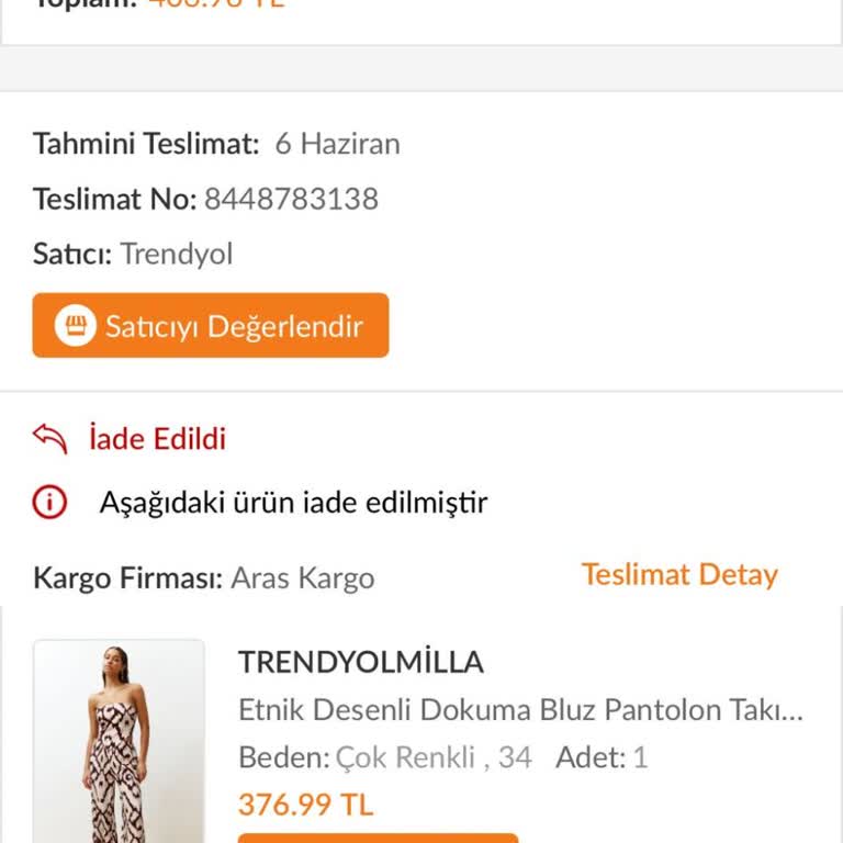 Trendyol Milla Ücret İademi Yapmadı