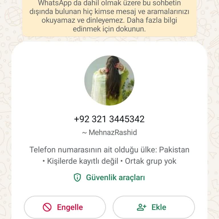 WhatsApp Bilinmeyen Numara Üzerinden Gelen Şüpheli Mesaj