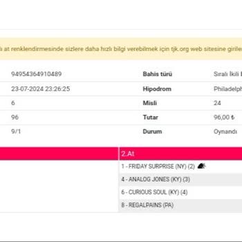 Türkiye Jokey Kulübü (TJK) Ödeme Şikayeti Kuponu Tutturdum Hesabıma Param Gelmedi
