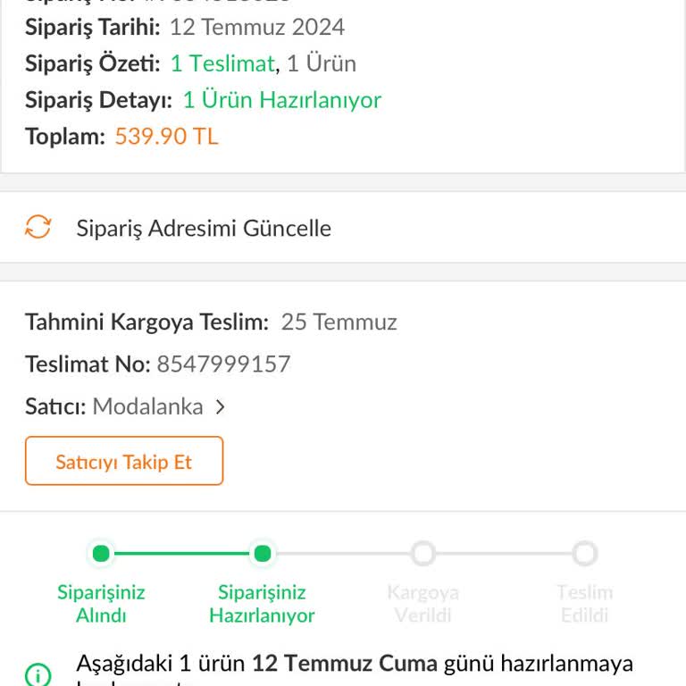 Modalanka'dan Verilen Siparişimin Sorumsuzluğu!