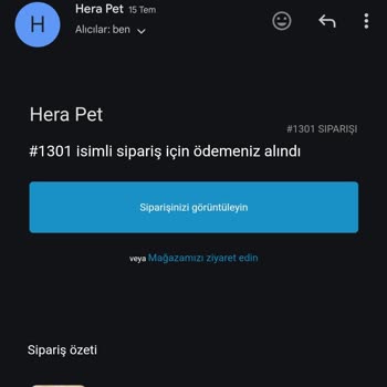 Hera Pet Üzerinden Verdiğim Siparişin Gönderilmemesi
