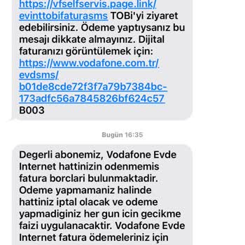 Vodafone Net Vodafone Ekstra Fatura Yolladı