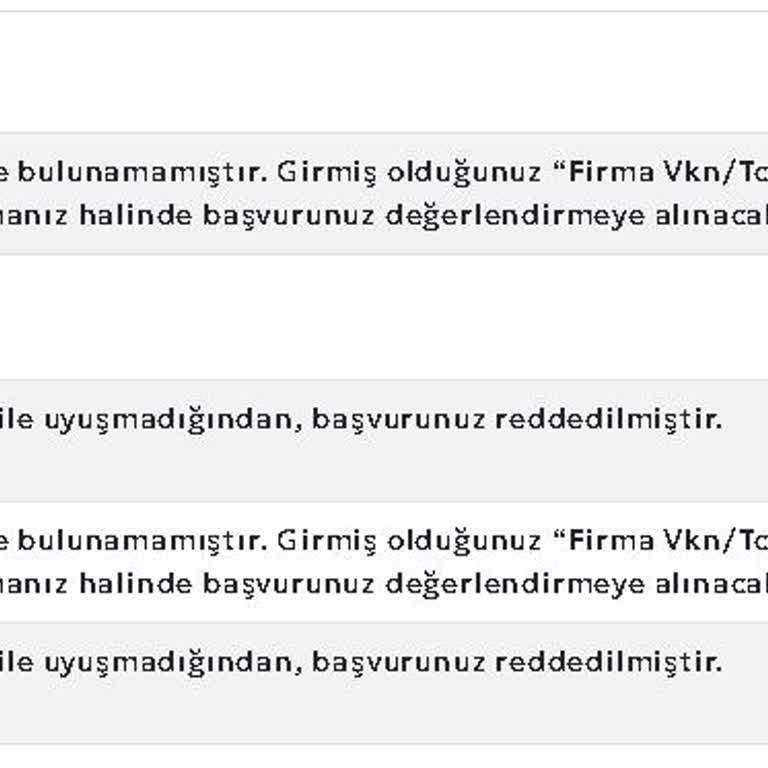 Gençlik ve Spor Bakanlığı Gıb Kayıtları İle Uyuşmadığından Başvurunuz Reddedilmiştir
