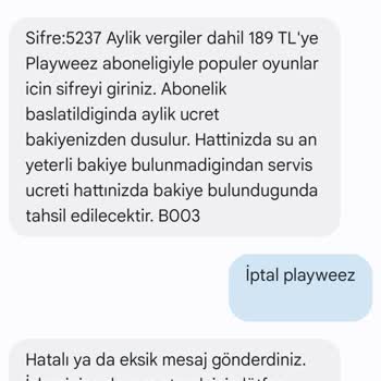 Playweez Yanlış Tuşla Abonelik