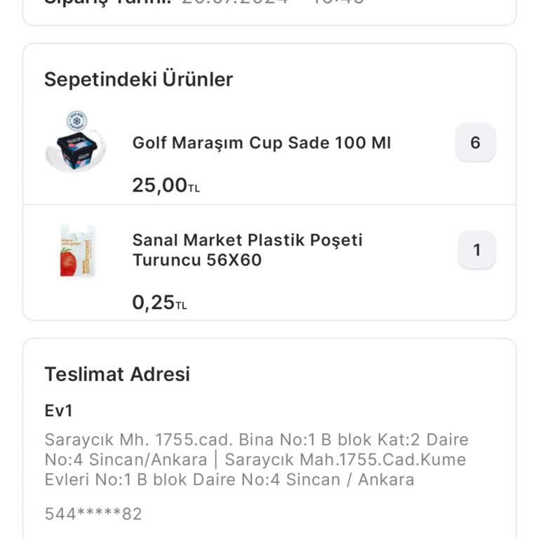 Migros Sanal Market Teslim Edilmeyen Ürünler