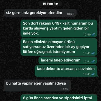 Organic Scarfs Ürün Ve Ücret İadesi Mağduriyeti