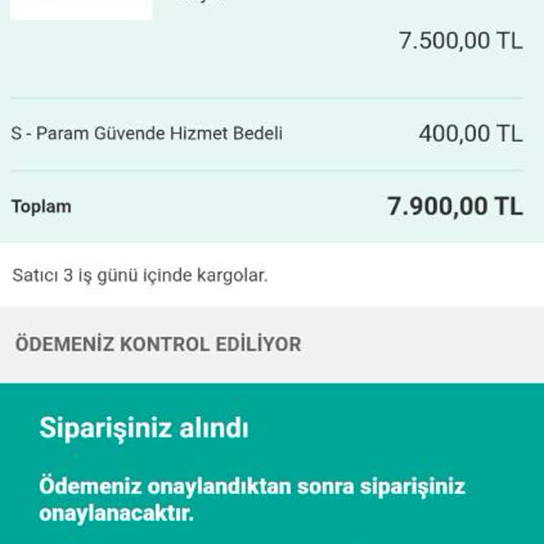 Sahibinden Siparişinde Para Ve Ürün Kaybı