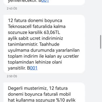 TeknosaCell Sabit Ücretli Tarifemin Ücretini Değiştiriyor