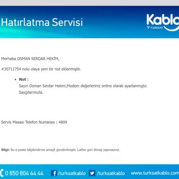 TÜRKSAT Uydu Haberleşme Kablo TV Ve İşletme A. Ş. Yetkililerine