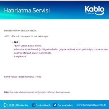 TÜRKSAT Uydu Haberleşme Kablo TV Ve İşletme A. Ş. Yetkililerine