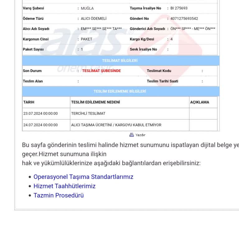 Aras Kargo Dağıtıma Çıkmıyor Mağduriyet