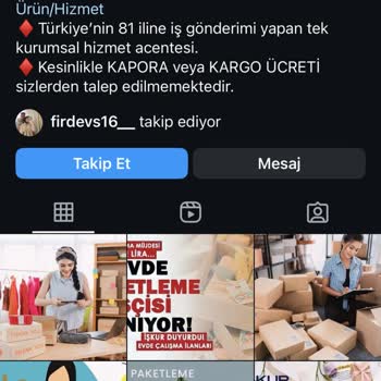 Paketlemeacentesi (Instagram) Evde Paketleme İş Başvurusunda Kişisel Bilgi Güvenliği Endişesi