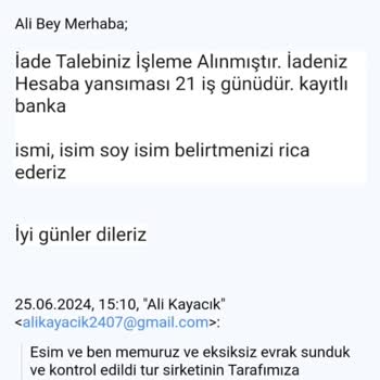 Tatil Yıldızı Tatilyildizi.com.tr 30 Gündür Ödeme Yaptığım Miktarı Vermiyor