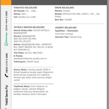 Arçelik Yetkili Servisinden Haksız Ücret Alınması. Arçelik Sessiz!