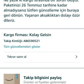 Amazon Prime Kargo İptali