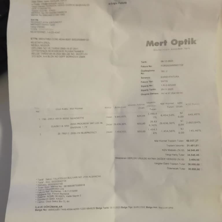 Mert Optik Silhouette Markasından Şikayetim Var