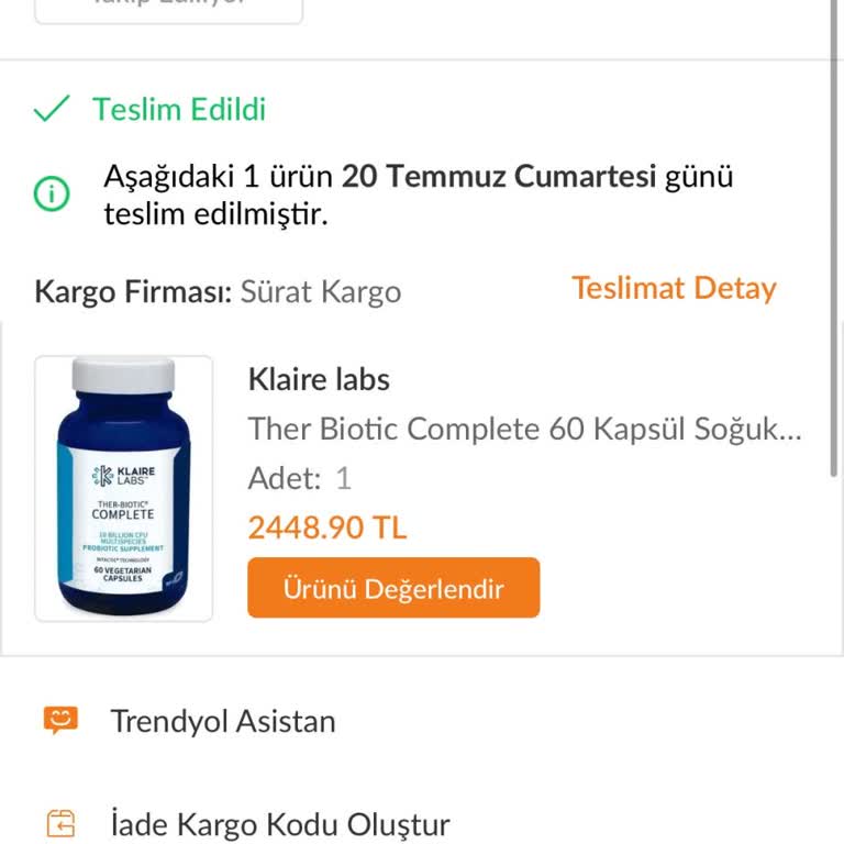 Trendyol Soğuk Zinciri Bozulan Ürün