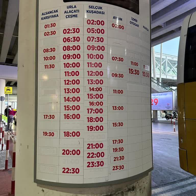 Havaş Çeşme Otobüsü, Saat Aralıkları!