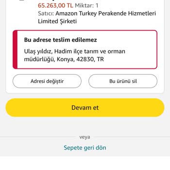Amazon TLC TV Adresime Teslim Edilemez Uyarısı