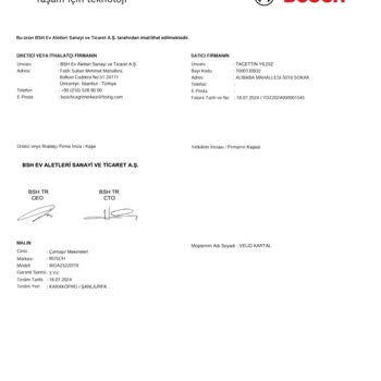 Bosch Mağduriyet Ve Ürünlerim Elime Ulaşmadı