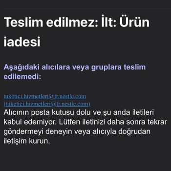 Nescafe Tüketici Hizmetlerinin Mail Kutusu Doluymuş
