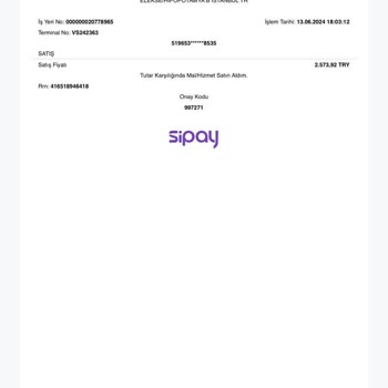 Sipay Harcama İtirazı Ettim İlgi 0!