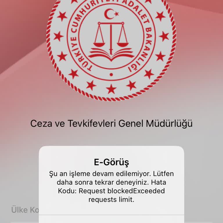 Adalet Bakanlığı E-Görüş Hatası!