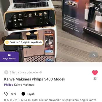 Sahibinden Philips Kahve Makinesi Satın Alma Sürecinde Yaşadığım Sorun