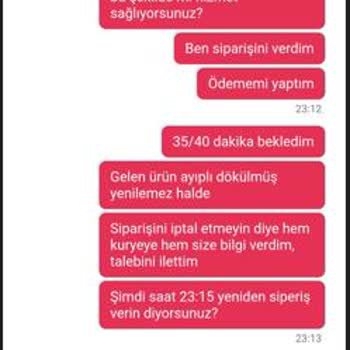 Yemek Sepeti Pişmanlıktır, Pişmanlıktır