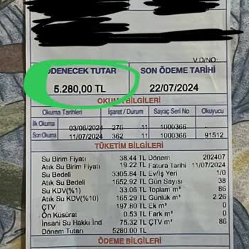 İSKİ 5280 TL Fatura Geldi! İmkansız!