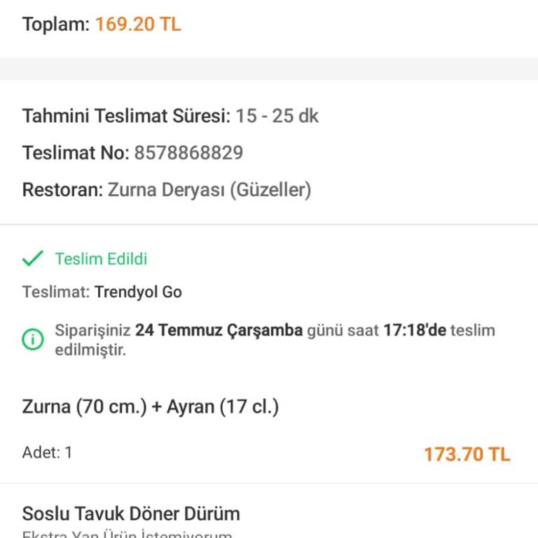 Zurna Diyarı (Gebze) Zurna Diyarı Yemek