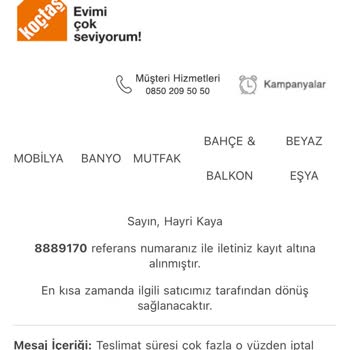 Koçtaş Satışı İptal Etmiyor Satıcı Sorumsuz Davranıyor