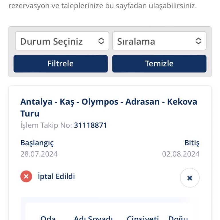 Tatil Sepeti 4 Gün Kala Tur İptali