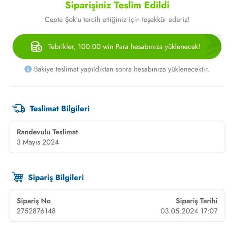 Şok Market Win Tl